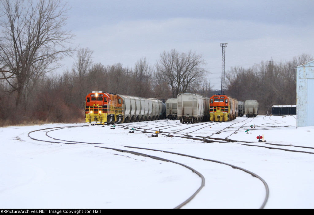 During a short time period when three orange GP38's called Muskegon home, all of them congregate at the south end of North Yard